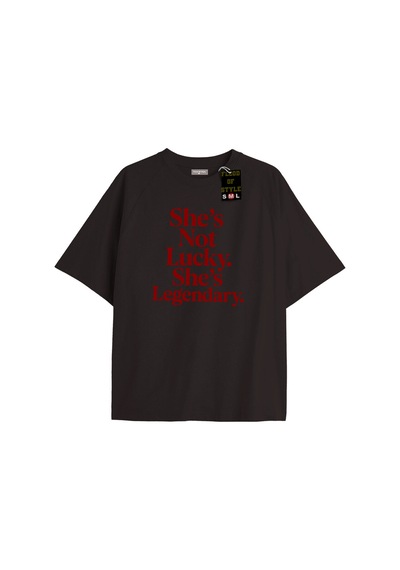 Flood Of Style Siyah Oversize T-shirt Efsanevi Özel Tasarım