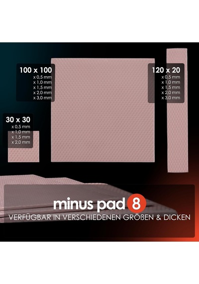 Lexroo Minus Pad 8 Elektrikli, İletken Olmayan Isı İletim Pedi Standart