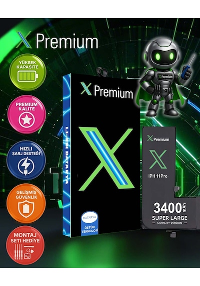 Xpremium Apple Uyumlu iPhone  11 Pro Max Batarya Pil Süper Yüksek Kapasiteli Güçlendirilmiş 4200 Mah