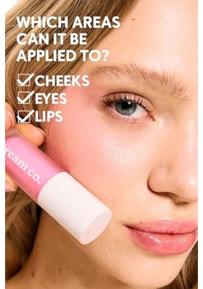 Cream Co. Allık Ruj Göz Farı Glow Tint Radiant Pink, Nemlendirici Makyaj, 505 Pembe, Hyaluronik Asit Peptit 00