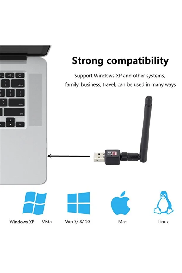 Antenli Usb Kablosuz Wireless 600 Mbps Wifi Çekim Yükseltici Adaptör Pc Ağ Lan Kartı Antenli Güçlendirici