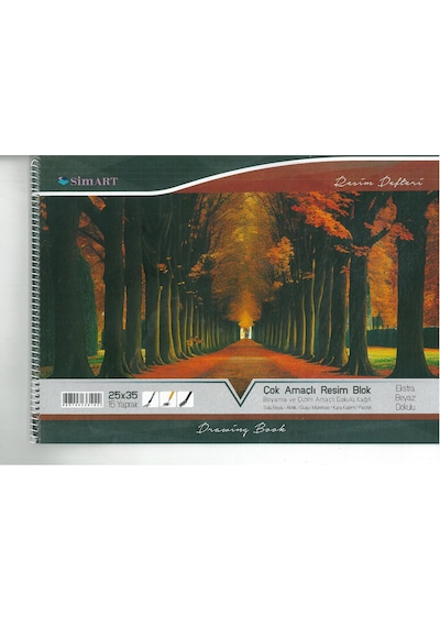 Sim 25x35 Spiralli Kar.kap15 Yap.resim Defteri Ağaçlar