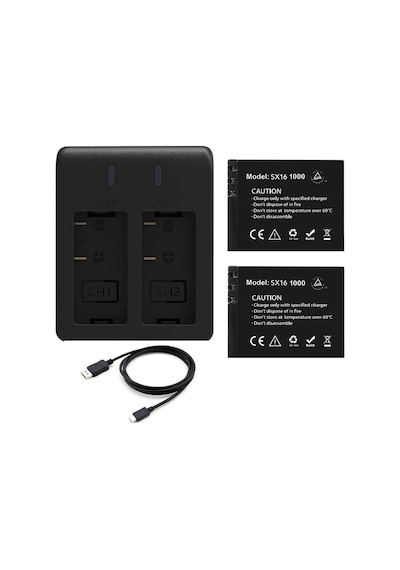 Akaso V50x Aksiyon Kamera Bataryası 2 Batarya + 2'li Şarj Adaptörü Çok Renkli