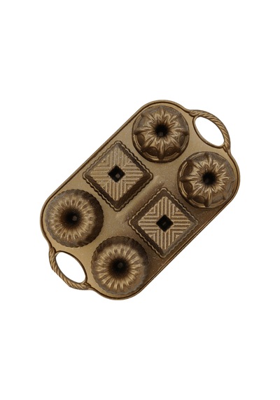 Hexa 6'lı Muffin Döküm Kek Kalıbı Gold Gold