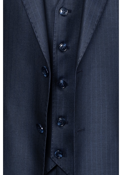 İlayda Emir Luxury, İtalyan Kesim, Slim Fit, Blazer, Çizgili, Erkek Takım Lacivert