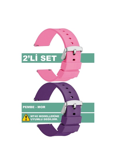 Tcl Movetime Mt42 Mt42x Mt43 Mt46 Family - Slazenger Sl-09 Serileriyle Uyumlu Akıllı Çocuk Saati Kordonu 2'li Set Çok Renkli