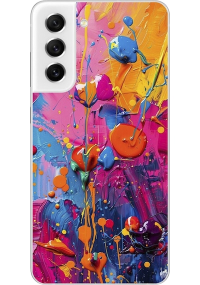 Samsung Galaxy S21 Fe Uyumlu Şeffaf Kılıf Graffiti 3 Tasarımlı
