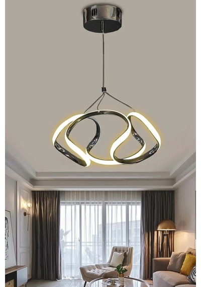 Dron Led Avize - 3 Renk Kumandasız - Siyah Siyah