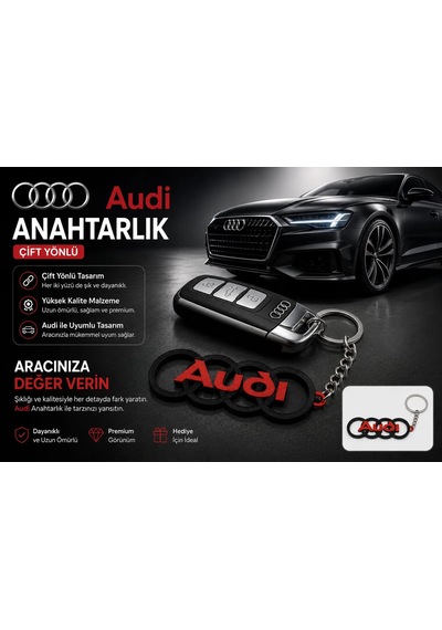 Audi Anahtarlık , Audi Logolu Araç Anahtarlık - Audi Araba Anahtarlığı