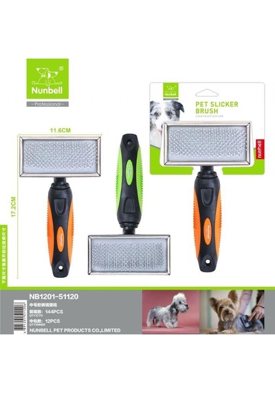 Nunbell Silikon Başlıklı İnce Tel Kedi Ve Köpek Tarağı M-16961