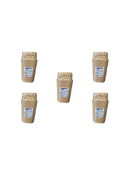 Dolphin Muffin Kare Kağıt Kraft Desenli Sarı Kek Kalıbı Kapsülü Kabı - 50 Adetlik 5 Paket Renkli