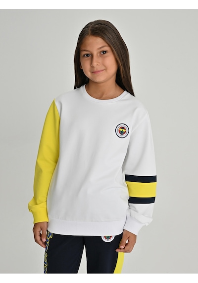 Fenerium Çocuk Trıbun 6 Renk Logolu Sweat BEYAZ