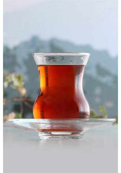 Lav Ayda Cam Çay Seti 6 Kişilik 135 ml (6 Çay Bardağı, 6 Çay Tabağı)