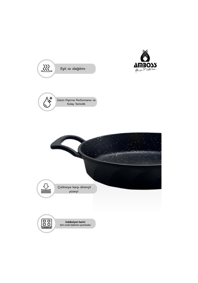 Valencia 2 Parça Döküm 26 Cm Tava 20 Cm Sahan Seti Siyah