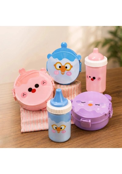 Özel Üretim Okul Kreş Çocuk Lunch Box Beslenme Ve Yemek Seti - Sızdırmaz Mataralı - 3 Bölmeli Kap Diğer