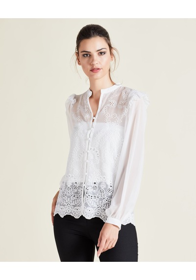 Serpil Exclusive Transparan Kadın Gömlek - Dantel Detaylı - Modern Ve Şık - Özel Gün Ve Davetler İçin Gömlek Ekru Serpil Exclusive Transparan Kadın Gömlek - Dantel Detaylı - Modern Ve Şık - Özel Gün Ve Davetler İçin Gömlek Ekru