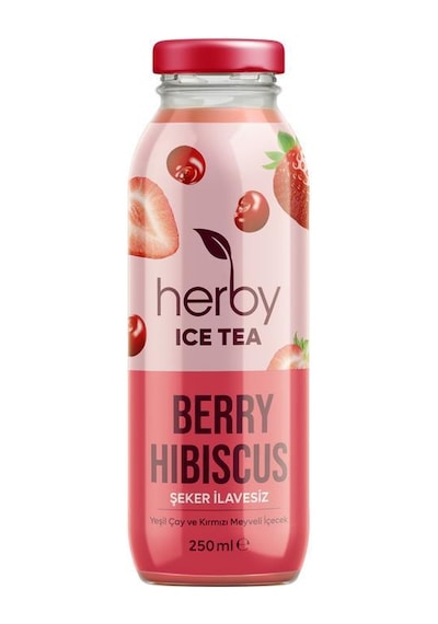 Herby Ice Tea Berry Hibiskus 12'li Şeker İlavesiz Soğuk Çay + Yeşil Çay Çilek Ve Lime 18'li