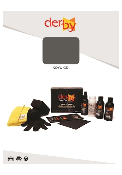 Derby Koyu Gri Oto Torpido Plastik Trim Aksam Boyama 4 Lü Set
