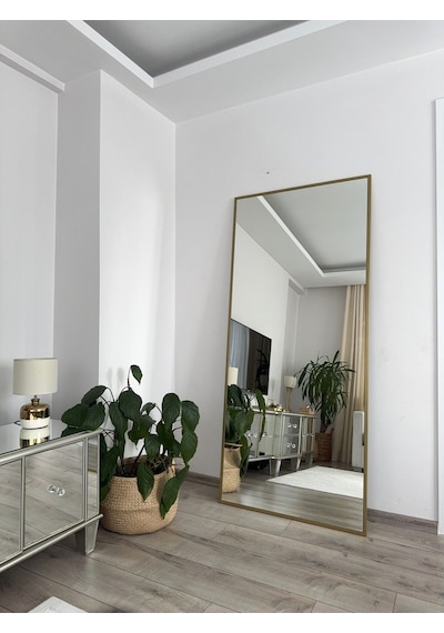 Effe Gold Metal Çerçeveli 180x80 Cm Ayaklı Boy Aynası