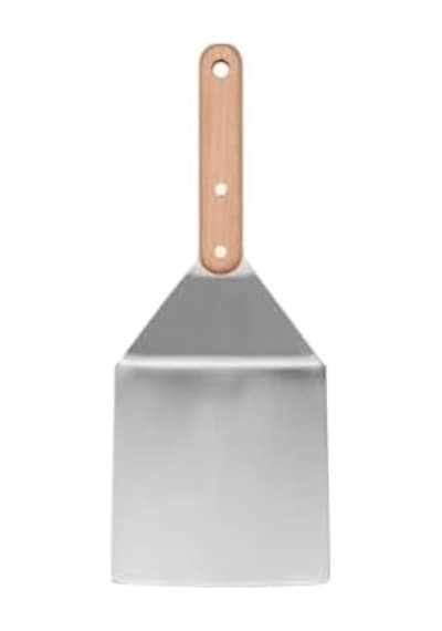 30 Cm Paslanmaz Çelik Izgara Hamburger Spatulası, Ahşap Sap, Barbekü Mangal Spatulası 0