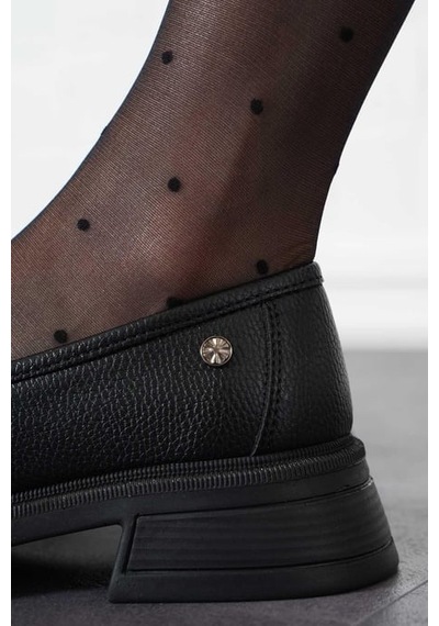 Myfit 1017 Kadın Poli Taban Loafer Casual Ayakkabı Siyah Siyah Nubuk