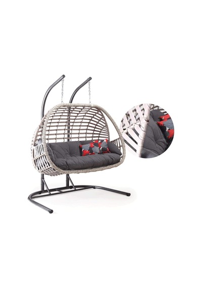 Oylat Çiftli Rattan Bahçe Balkon Salıncağı Cappuccino Diğer
