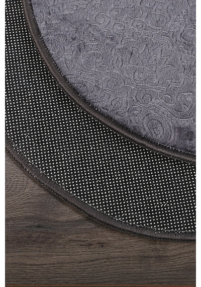 Nova Antrasit Oval 60x100 + 50x60 Cm 2'li Banyo Paspası Seti Kaymaz Antrasit