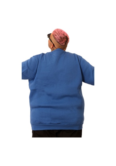 Mode Xl Büyük Beden Erkek Sweat Bisiklet M U25807 Saks Mavi