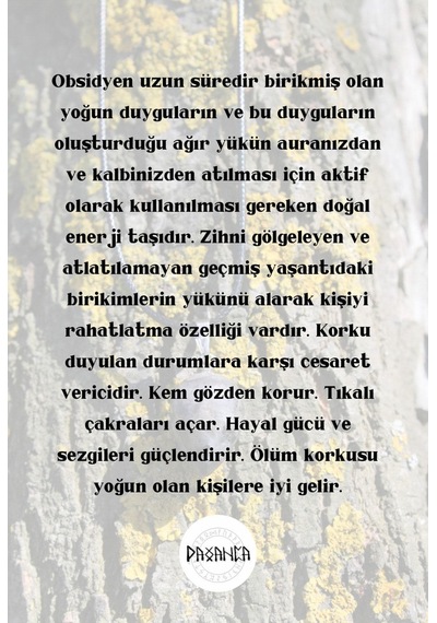 Obsidyen Tamburlu Doğal Taş Spiritüel  Kolye Diğer