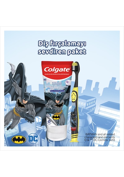 Colgate Batman Çürüklere Karşı Etkili Meyve Aromalı Çocuk Diş Macunu 75 ML + Diş Fırçası