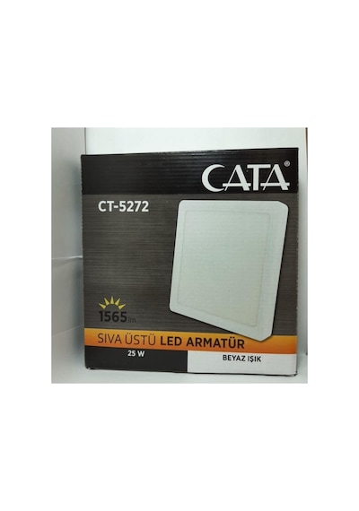 Cata 25w Sıva Üstü Kare Led Armatür Ct-5272 - Beyaz Işık Çok Renkli