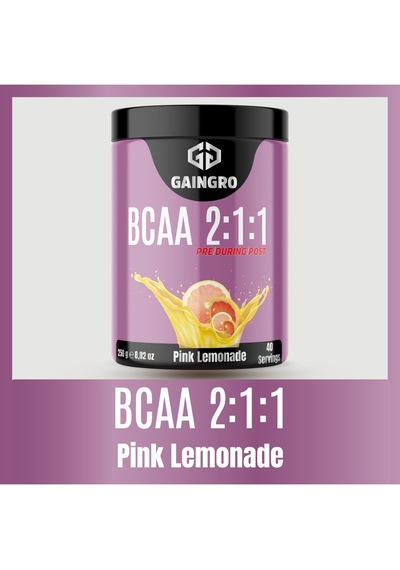 Bcaa 2:1:1 Pink Lemonade - 250g - 40 Servis Hızlı Recovery & Kas Koruyucu Amino Asit Limon