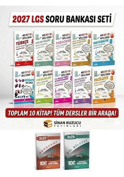 Sinan Kuzucu Yayınları 2027 8. Sınıf - Lgs Meb Böyle Sorar Soru Bankası Seti