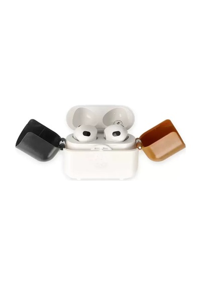 Newface Apple Airpods uyumlu3 3.nesil Basmalı Kılıf - Beyaz-siyah-kahverengi Çok Renkli