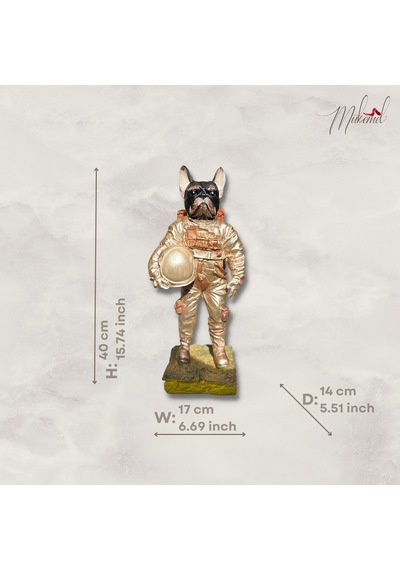 Uzay Fransız Bulldog Tam Takım Elbise, Dekoratif Astronot, El Ya