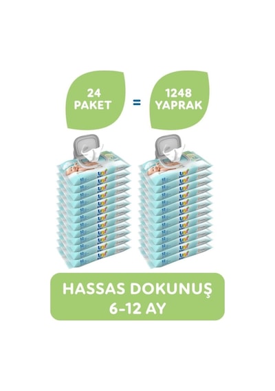 Uni Baby Hassas Dokunuş Islak Mendil 24'Lü 1248 Yaprak