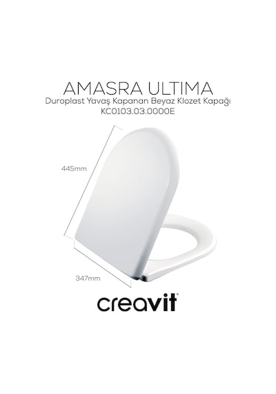 Creavit Amasra Ultima Duroplast Yavaş Kapanan Klozet Kapağı KC0103.03.0000E