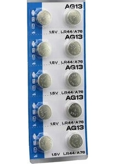 Ag13 Saat Pili - Düğme Pil 10lu Paket Lr44/a76 1.55v Açık Mavi