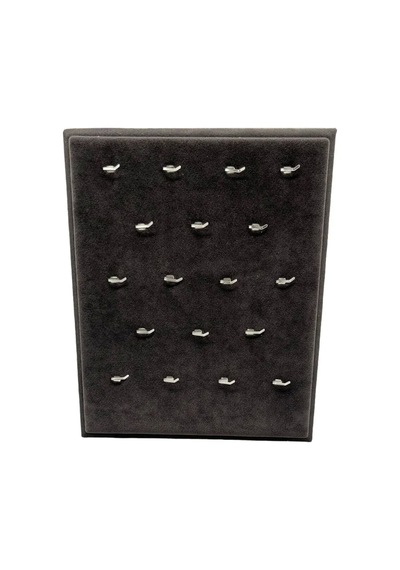 Yerli Üretim Süet Kumaş Füme Renk 20/16 Cm Ayaklı Kolye Sergileme Standı Çok Renkli