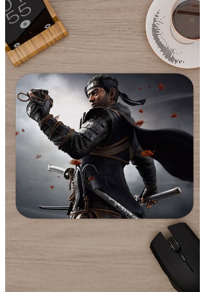 Ghost Of Tsushima Kaymaz Dikişli Kauçuk Oyuncu Mousepad V3 - 22x18 Gaming Mouse Pad Fare Altlığı