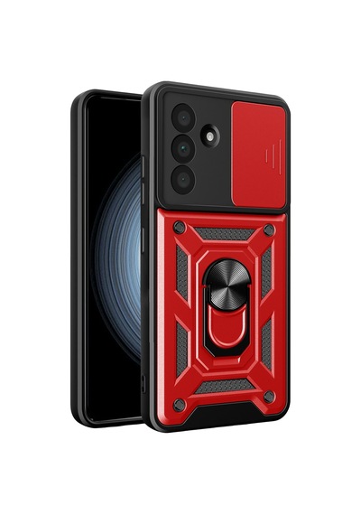 Newface - 374 - Samsung Galaxy A57 5g Pars Lens Yüzüklü Silikon - Matxzngz - - Kırmızı