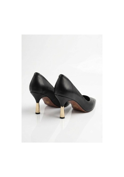 New Angel Nc-340 Kadın Sivri Burun Rahat Kadeh Topuk Stiletto Siyah