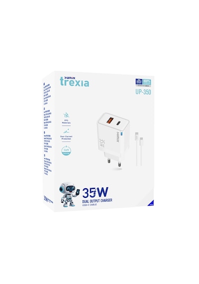Sunix 35w Akıllı Şarj Ve Gan Teknolojisi Type-c Girişli Tüm Cihazlar Samsung İphone Xiomi Serisi Ce Lisanslı Şarj Cihazı Yeni Nesil Son Teknoloji Başlık+Kablo Set Halinde Sunix 35w Akıllı Şarj Ve Gan Teknolojisi Type-c Girişli Tüm Cihazlar Samsung İphone Xiomi Serisi Ce Lisanslı Şarj Cihazı Yeni Nesil Son Teknoloji Başlık+Kablo Set Halinde