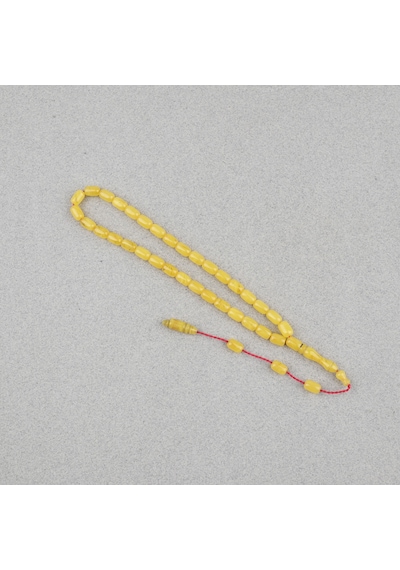 Sıkma Kehribar Kapsül Kesim Sistemli Bilek Boy 5x8mm Tesbih Sarı