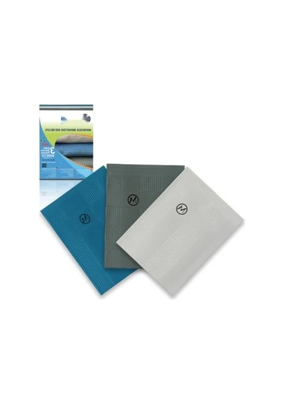 Mikrofiber Temizlik Bezi 3'lü Set - Çok Amaçlı Kullanım Açık Bej