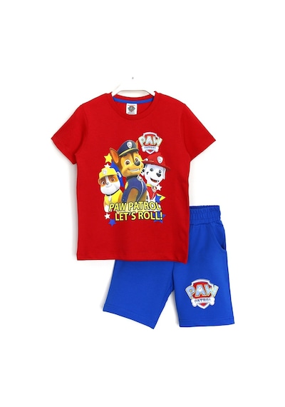 Erkek Çocuk Paw Patrol Baskılı Alt Üst Takım Kırmızı Mavi Kırmızı