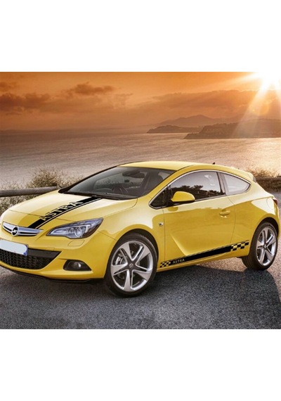 Opel Astra Yan Kapı Ve Ön Kaput Sticker Etiket Modeli