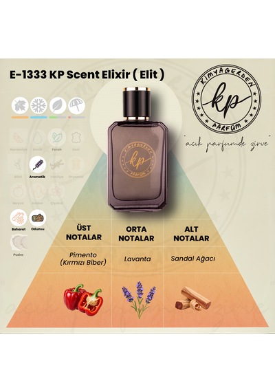 E-1333 Kp Scent Elixir Elit Seri - 50 Ml Erkek Parfüm Baharat - Odunsu
