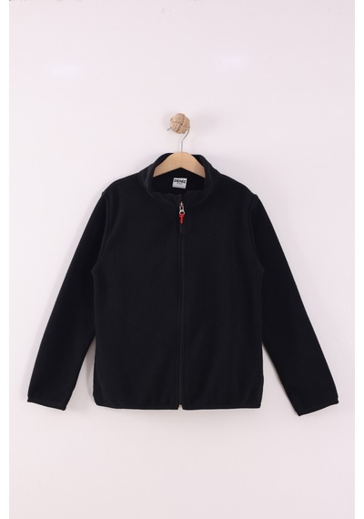 Monox Çocuk Unisex Parmak Geçmeli Polar Ceket Siyah