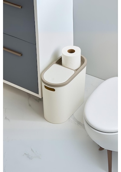 Beyaz Kapaklı Wc Kağıtlıklı Çöp Kovası & Ofis Çöp Kovası 10 Lt Çok Renkli
